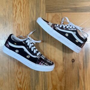 NWOT Vans Old Skool Floral Plaid‎ Patchwork Skater Low Top Shoes Men 6 Women 7.5